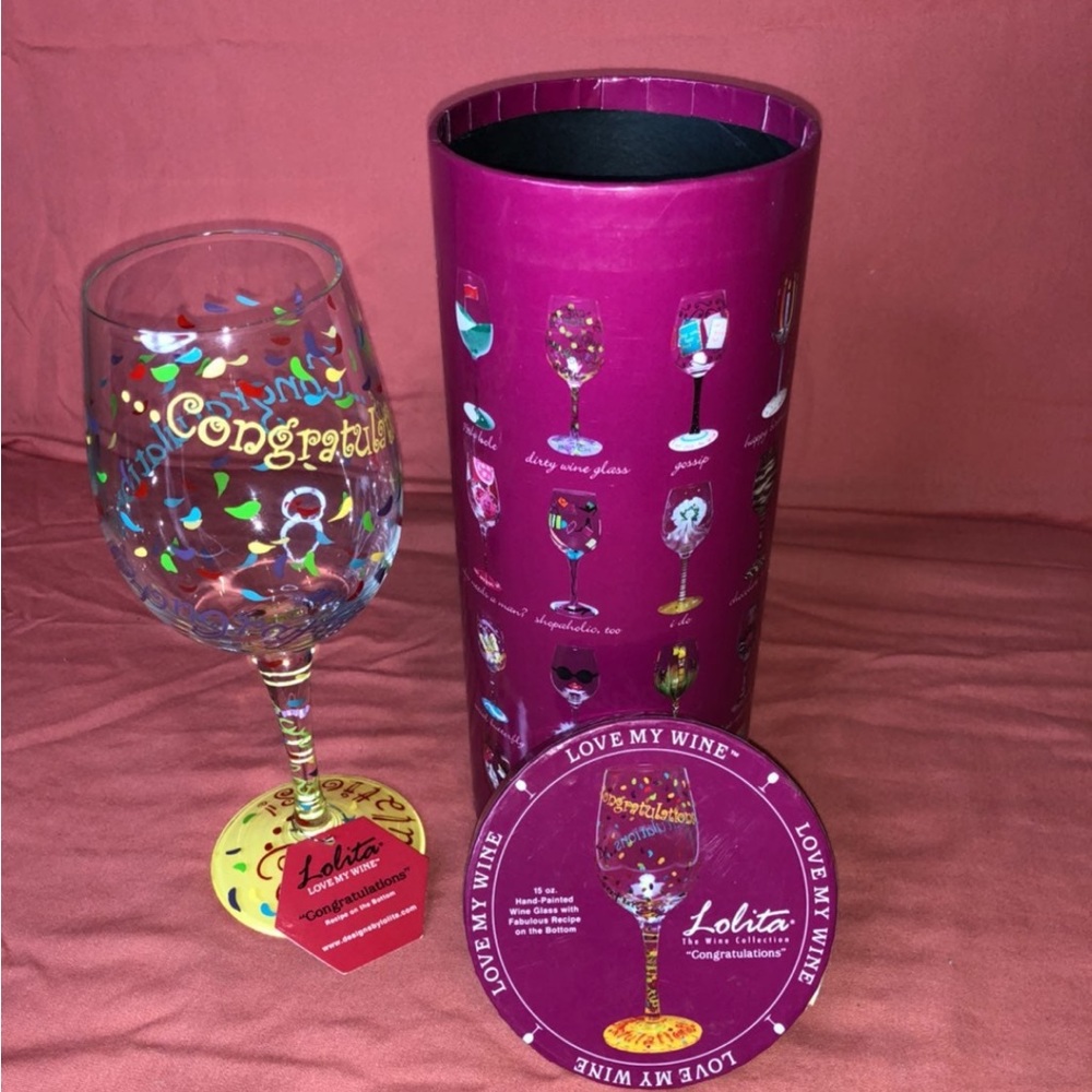 Lolita Congratulations Wine Glass